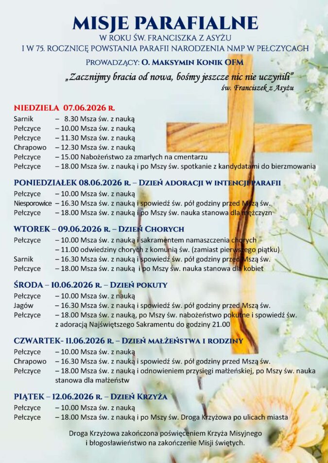Ogłoszenia duszpasterskie 7.06.2026